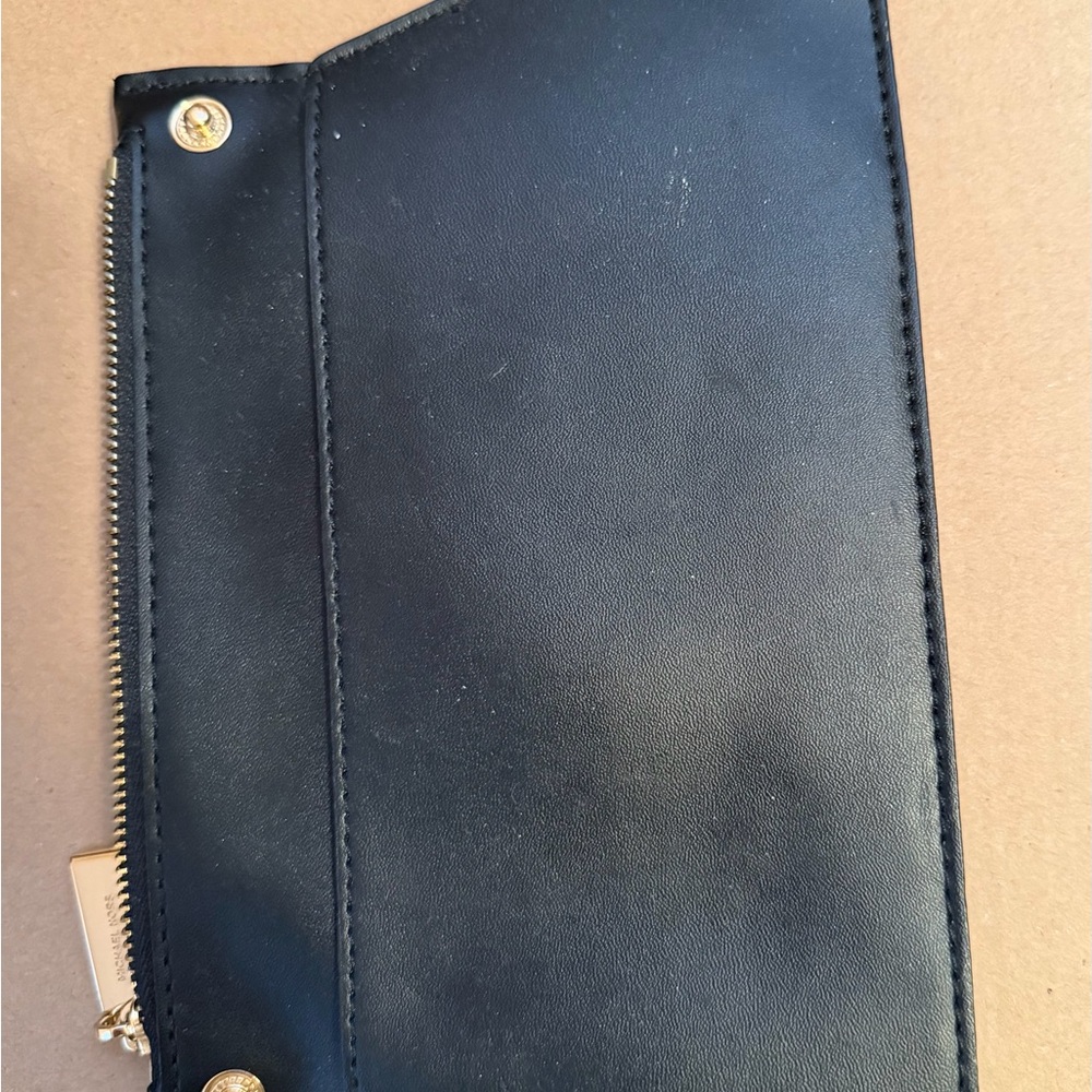 Michael Kors Black Leather Wristlet